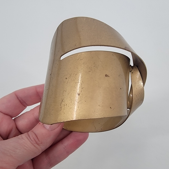 Retro Vintage 80s Gold Metal Arm Cuff Boho Minimalist Festival Goddess Bracelet - Picture 12 of 16